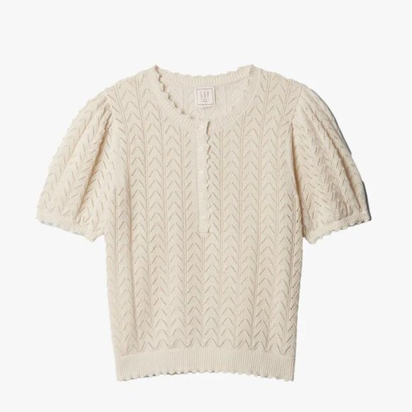GAP Cream Textured Knit Cardigan - Picture 1 of 7